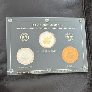 1996 Cleveland Indians Central Division Champions Proof Set. 
Memorbilia